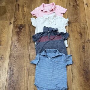 Vineyard Vines boys Polo 4-Shirt bundle - Pink, white, and Blues size 5,6,7